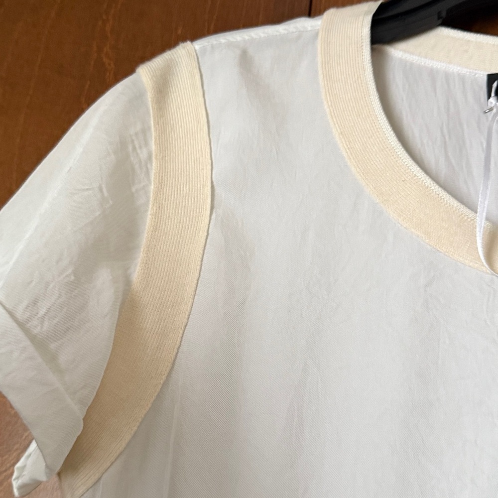 Rag & Bone NWoT White and Cream Trimmed Top Sz XS - Picture 5 of 7